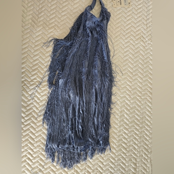 NWT Zara Blue Fringe Dress - Picture 11 of 12